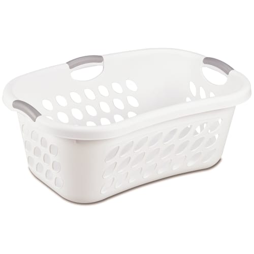 1.25 Bushel Plastic Laundry Basket, White